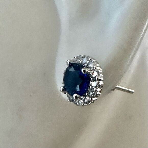 Olivia and Jackson Fine Silver Plated Halo Stud Earrings Set - Picture 6 of 12